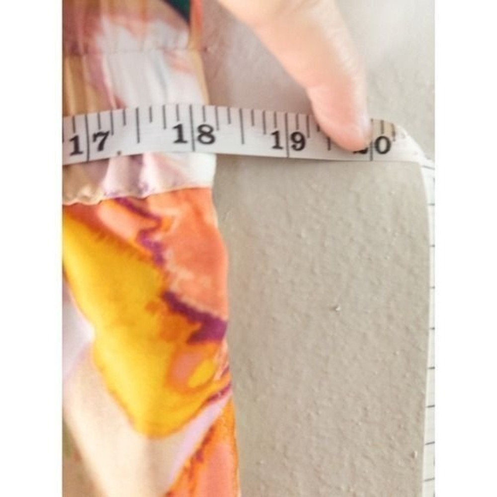 Bar III Floral Wide Leg Pants Pink Orange Green High Waist Plus Size 1X - Picture 5 of 6